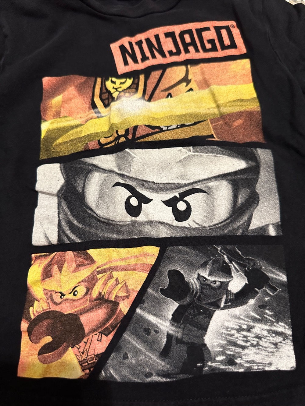 Lego Ninjago Black Graphic Tee with Yellow & Gray Accents - Picture 4 of 6